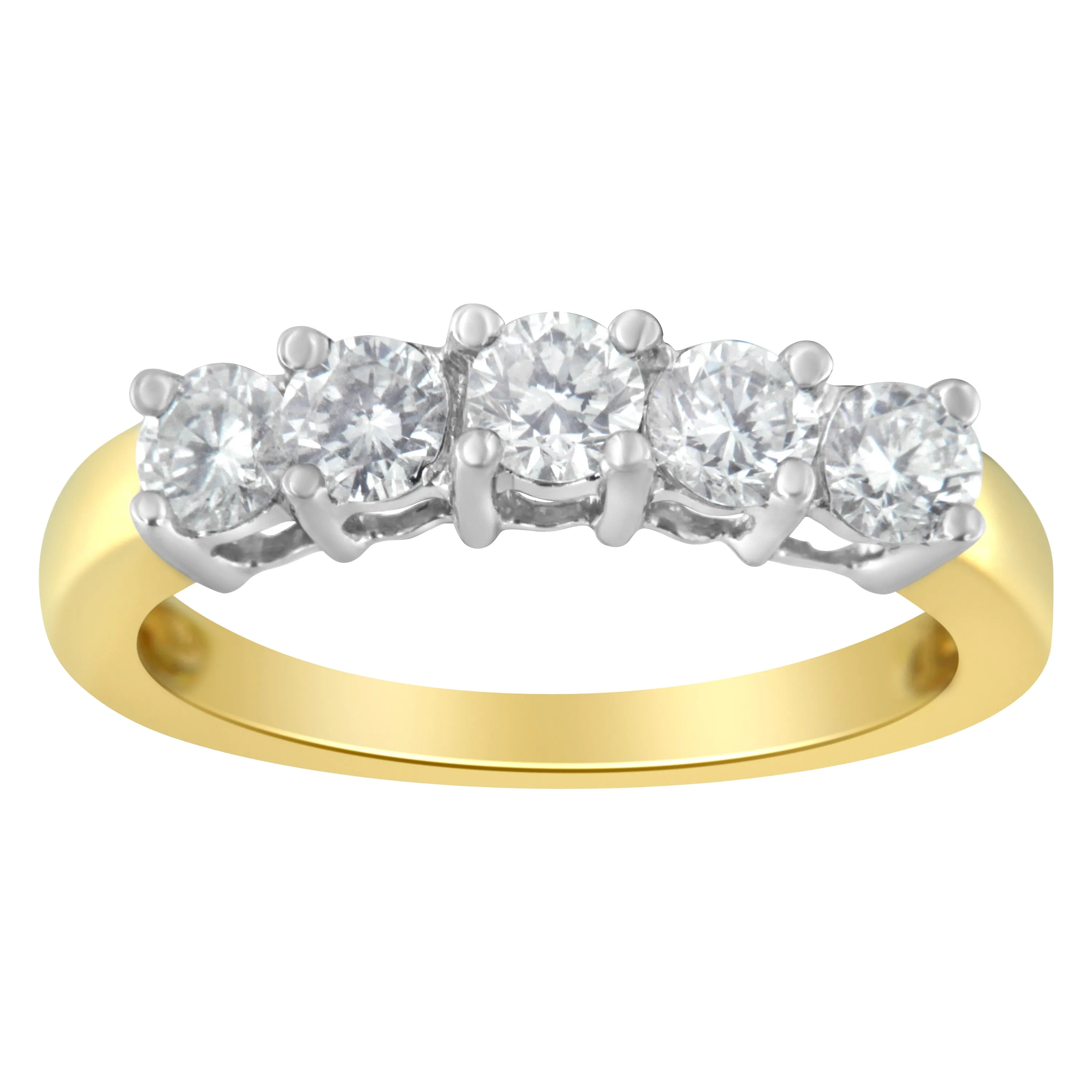 14KT Two Toned Gold 5 Stone Diamond Ring
