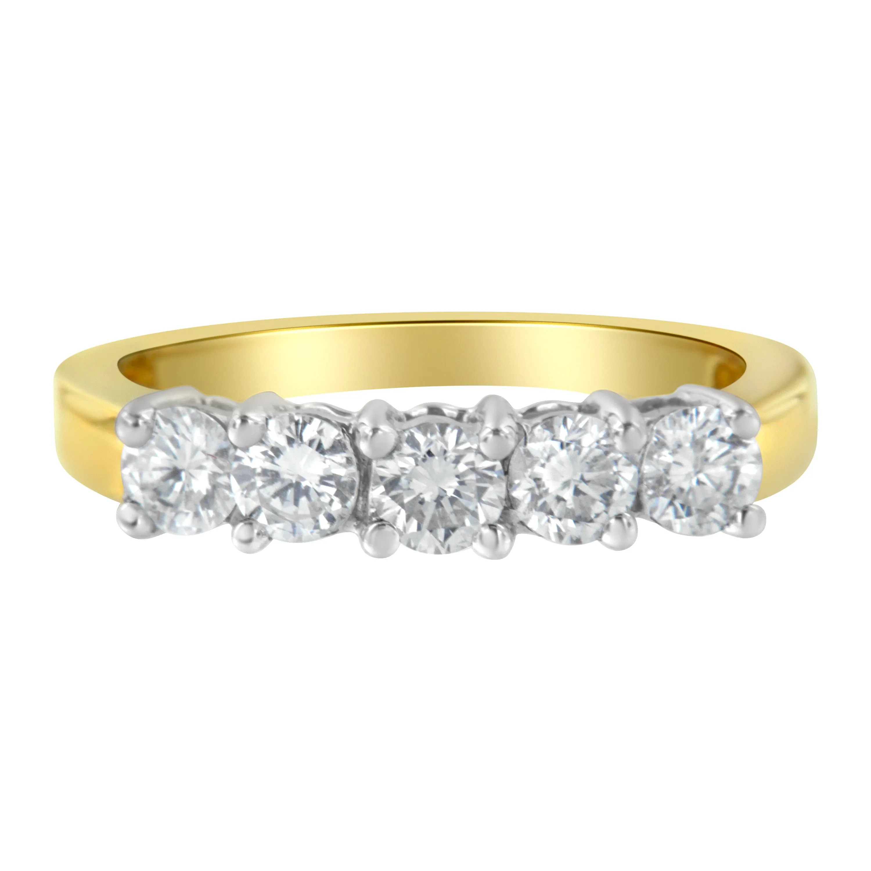 14KT Two Toned Gold 5 Stone Diamond Ring