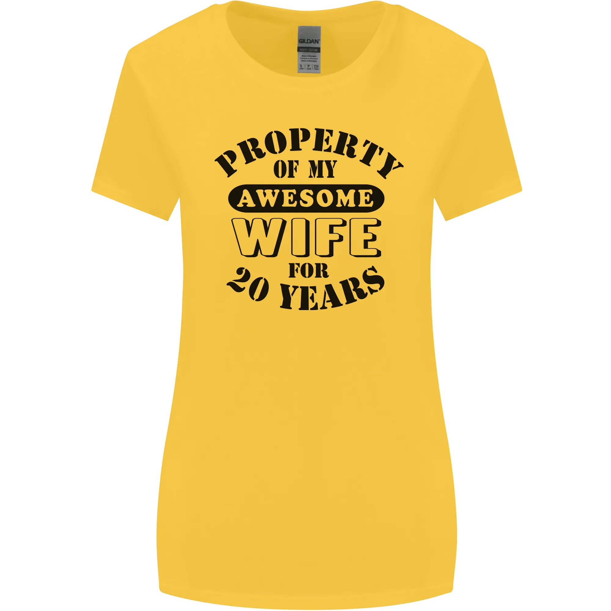 20th Wedding Anniversary 20 Year Funny Wife Womens Wider Cut T-Shirt