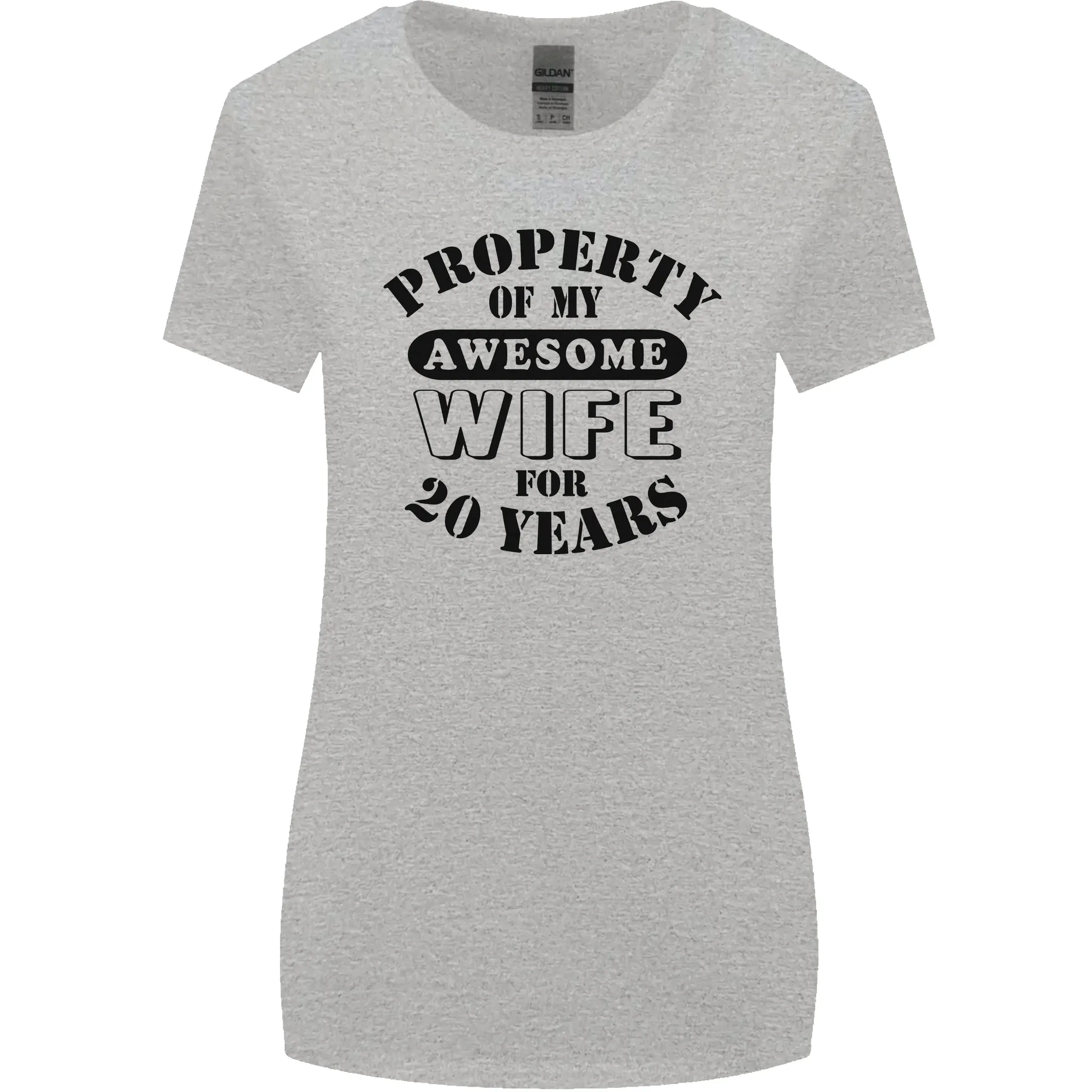 20th Wedding Anniversary 20 Year Funny Wife Womens Wider Cut T-Shirt