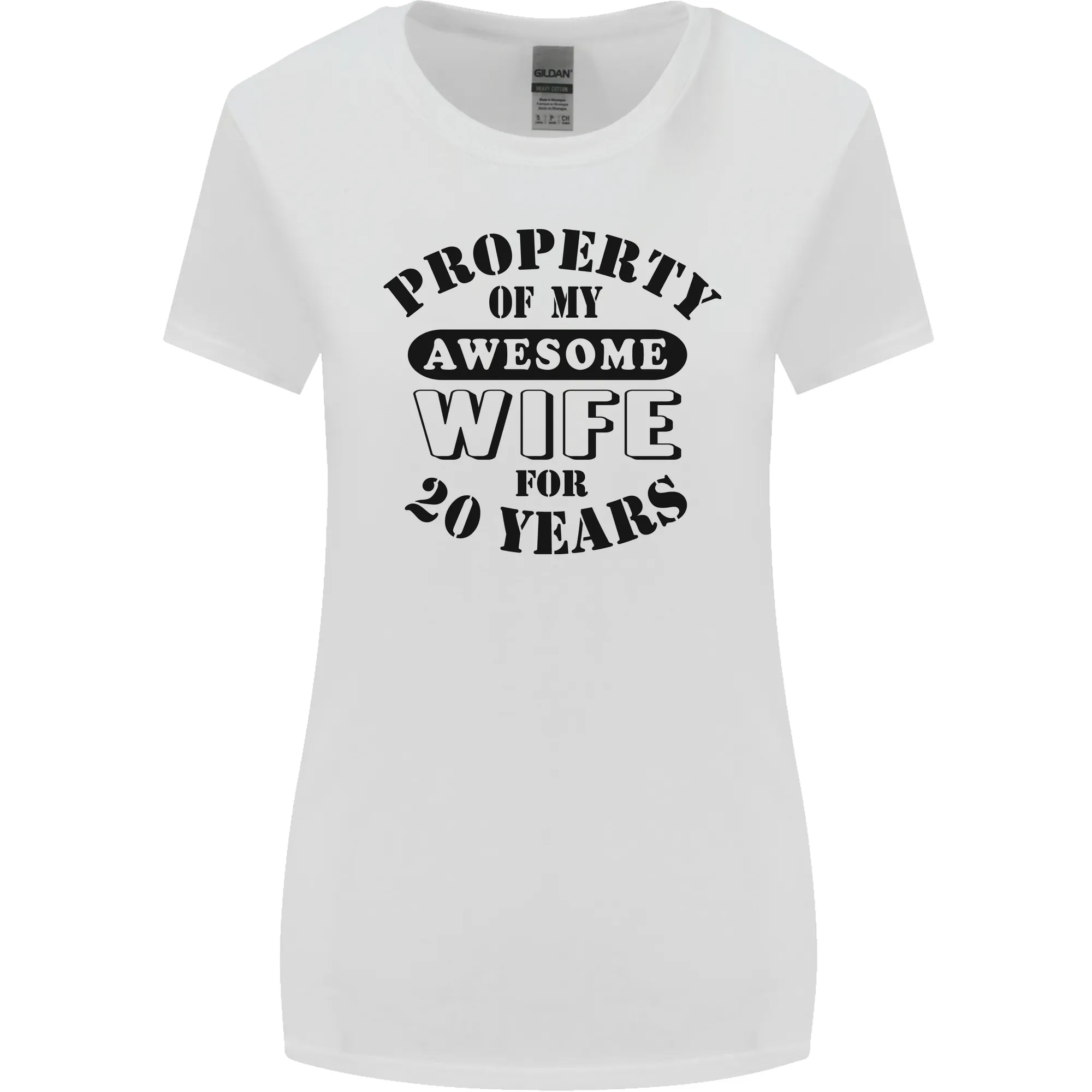 20th Wedding Anniversary 20 Year Funny Wife Womens Wider Cut T-Shirt