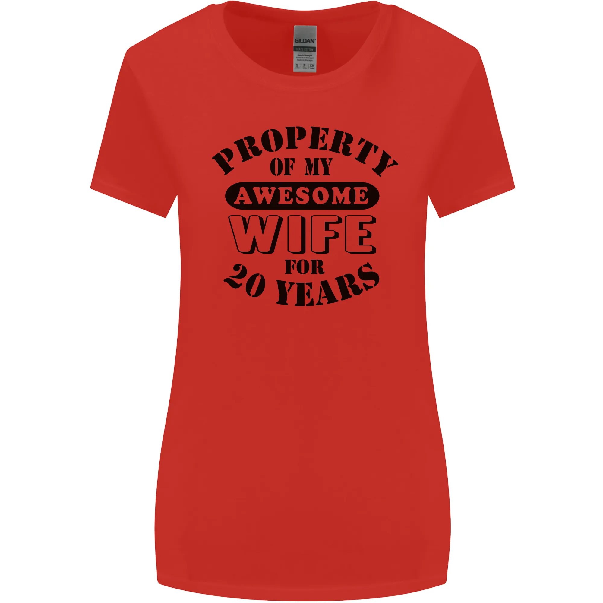 20th Wedding Anniversary 20 Year Funny Wife Womens Wider Cut T-Shirt