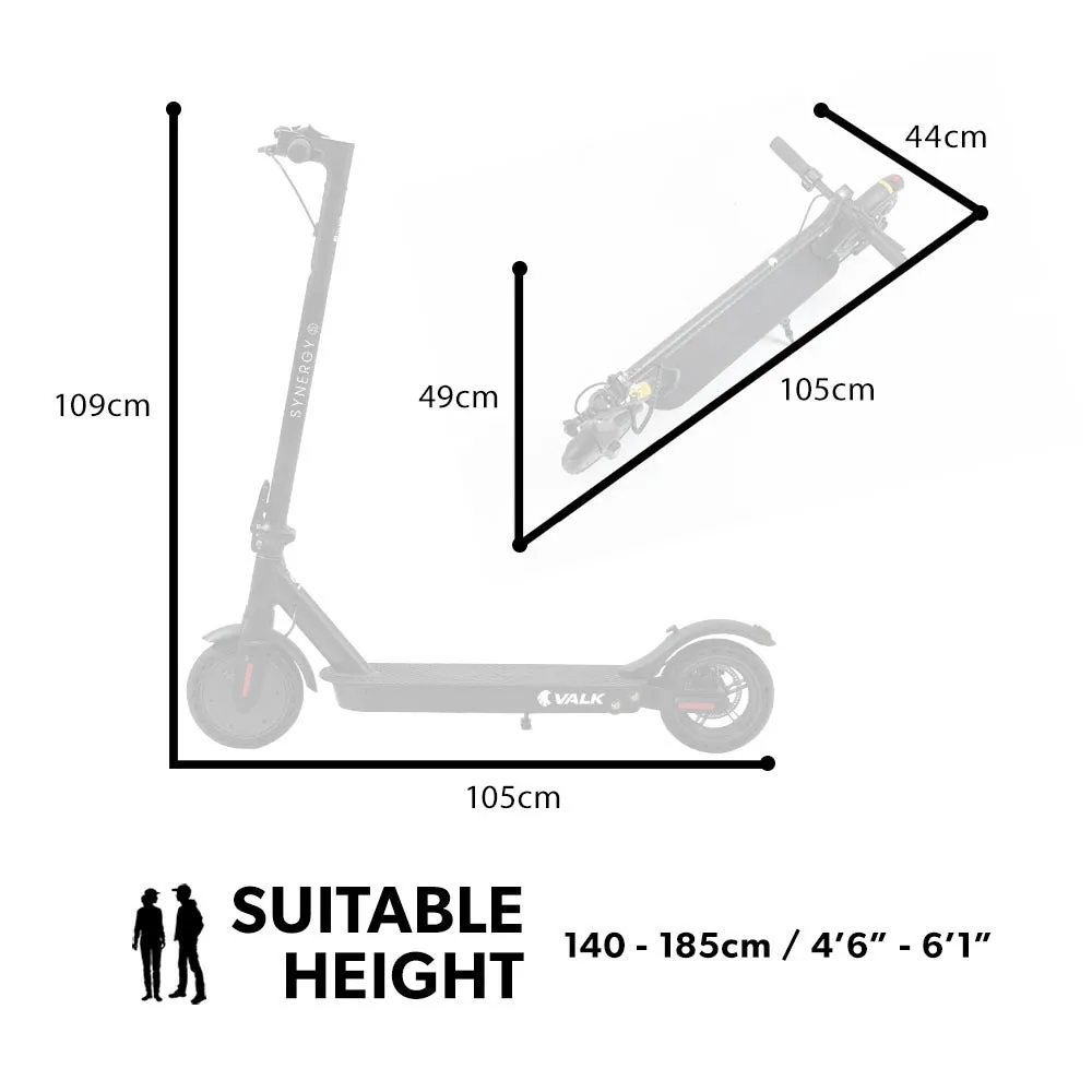 400W Electric Folding Scooter w/ Suspension 25km/h - VALK