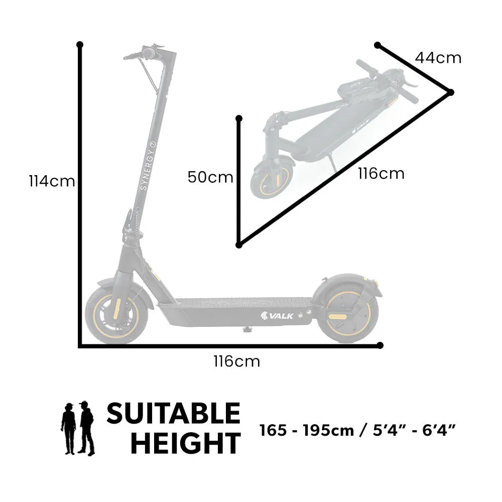 500W Electric Scooter w/ 15Ah Battery, Dual Suspension, 10" Honeycomb Tyres - VALK