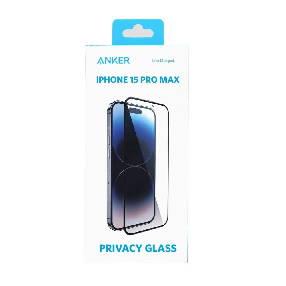 Anker Tempered Glass Anti-Spy Screen Protector for iPhone 15 Pro Max - A72D5