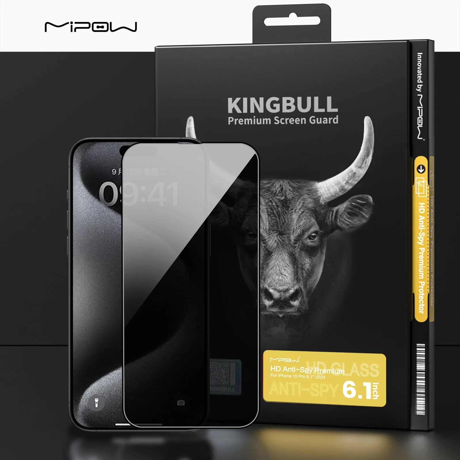 Anti-Spy Tempered Glass for iPhone 15/14