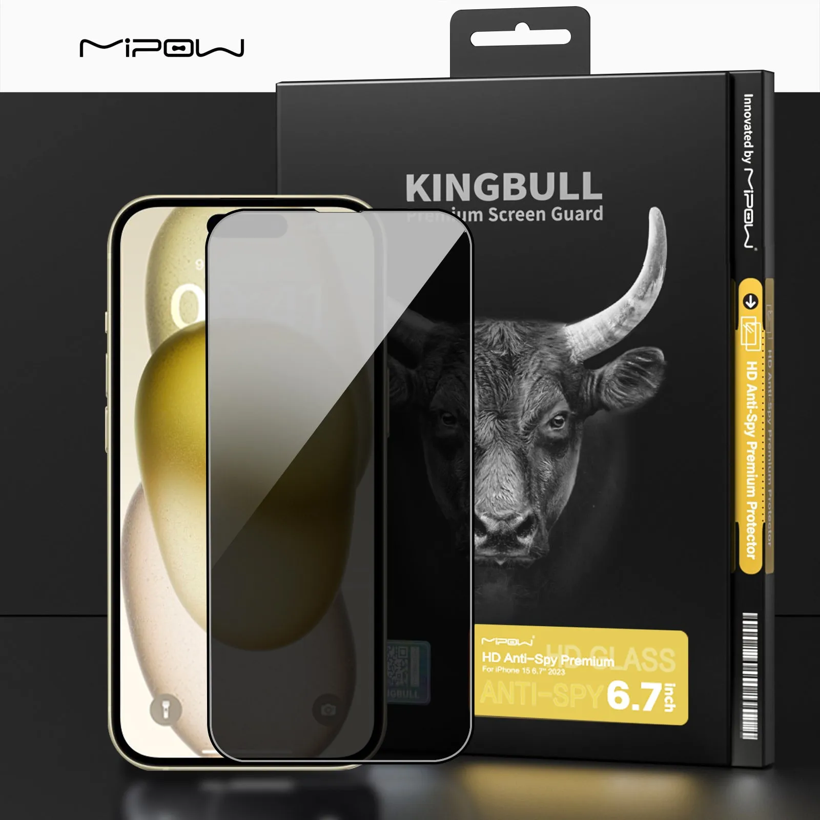 Anti-Spy Tempered Glass for iPhone 15/14