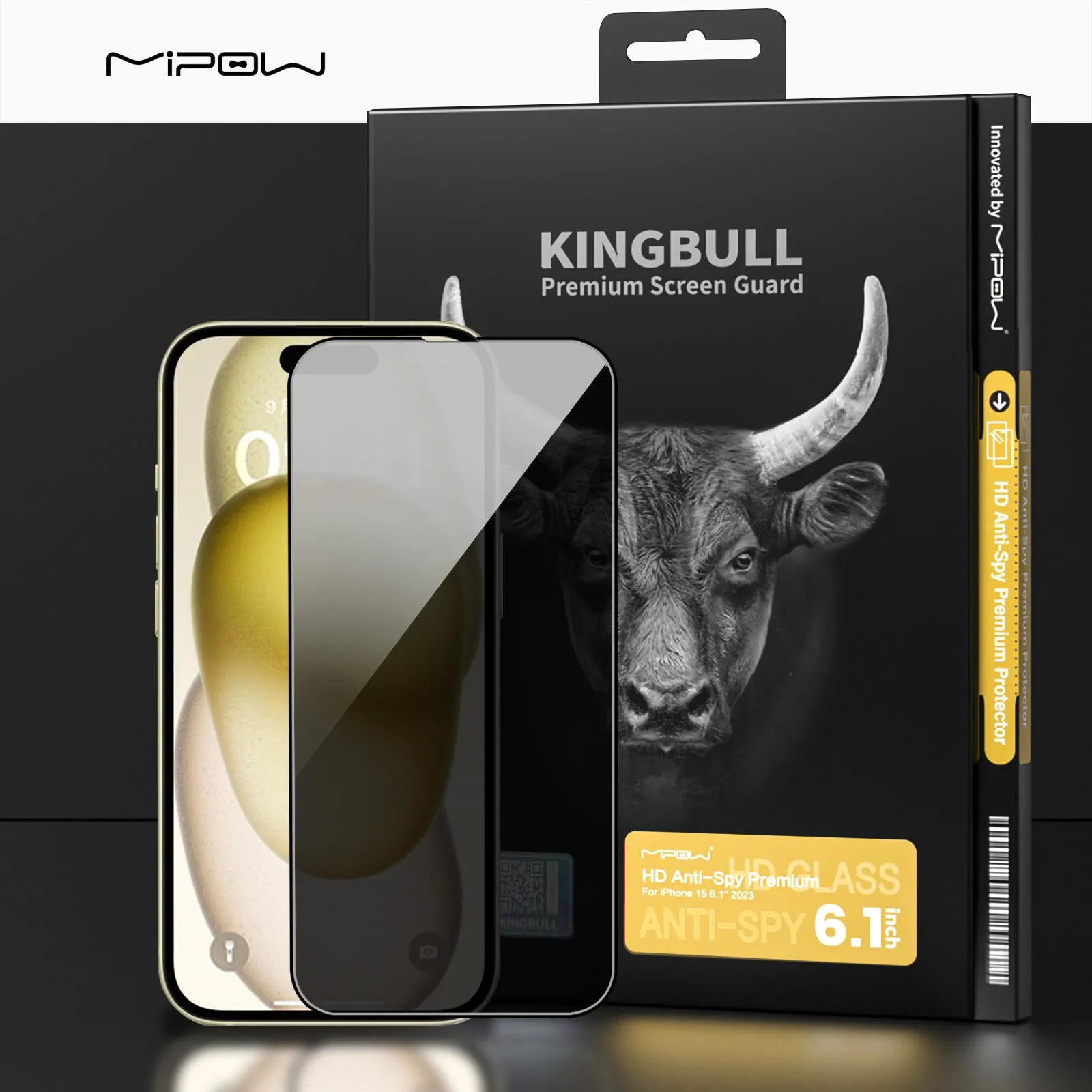 Anti-Spy Tempered Glass for iPhone 15/14