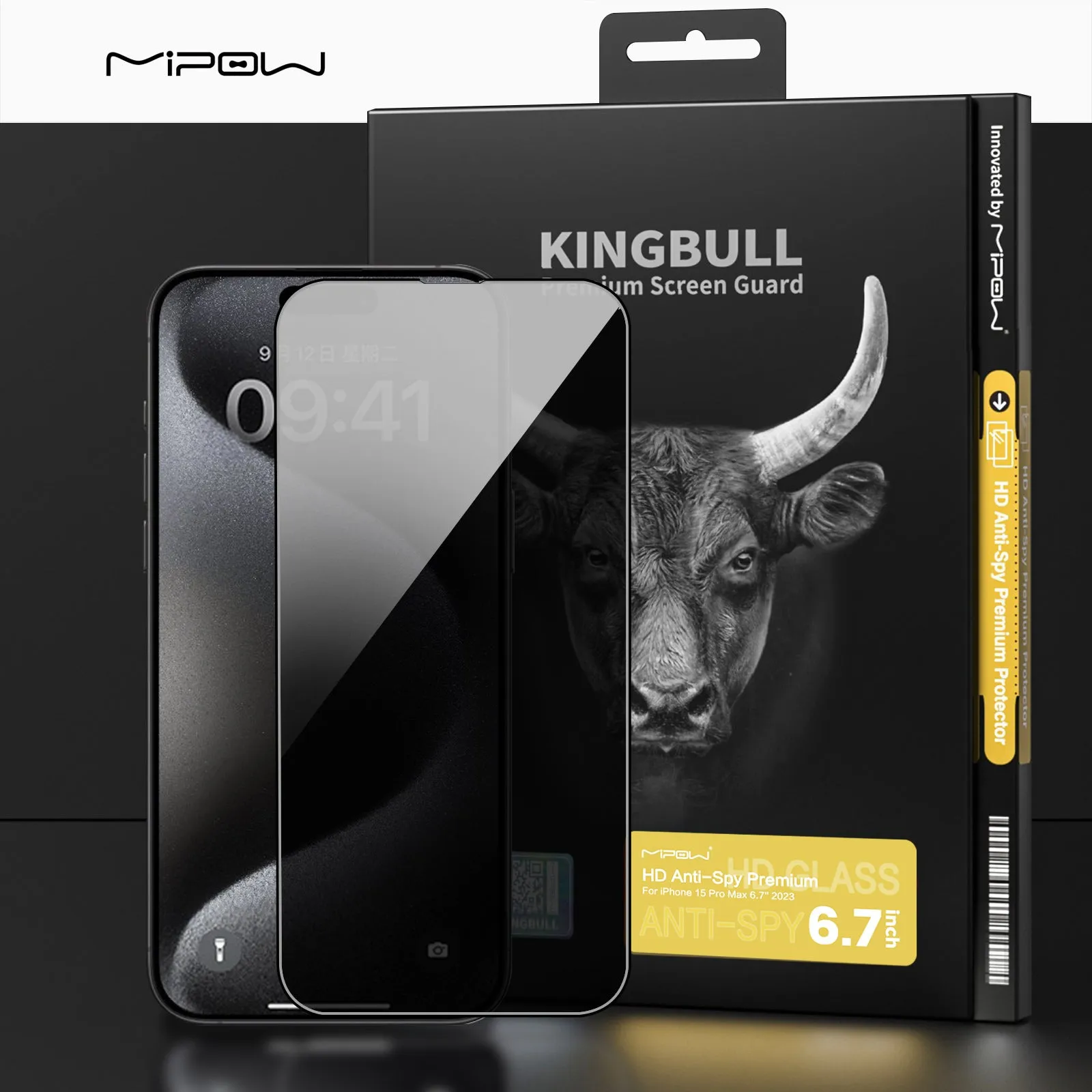 Anti-Spy Tempered Glass for iPhone 15/14
