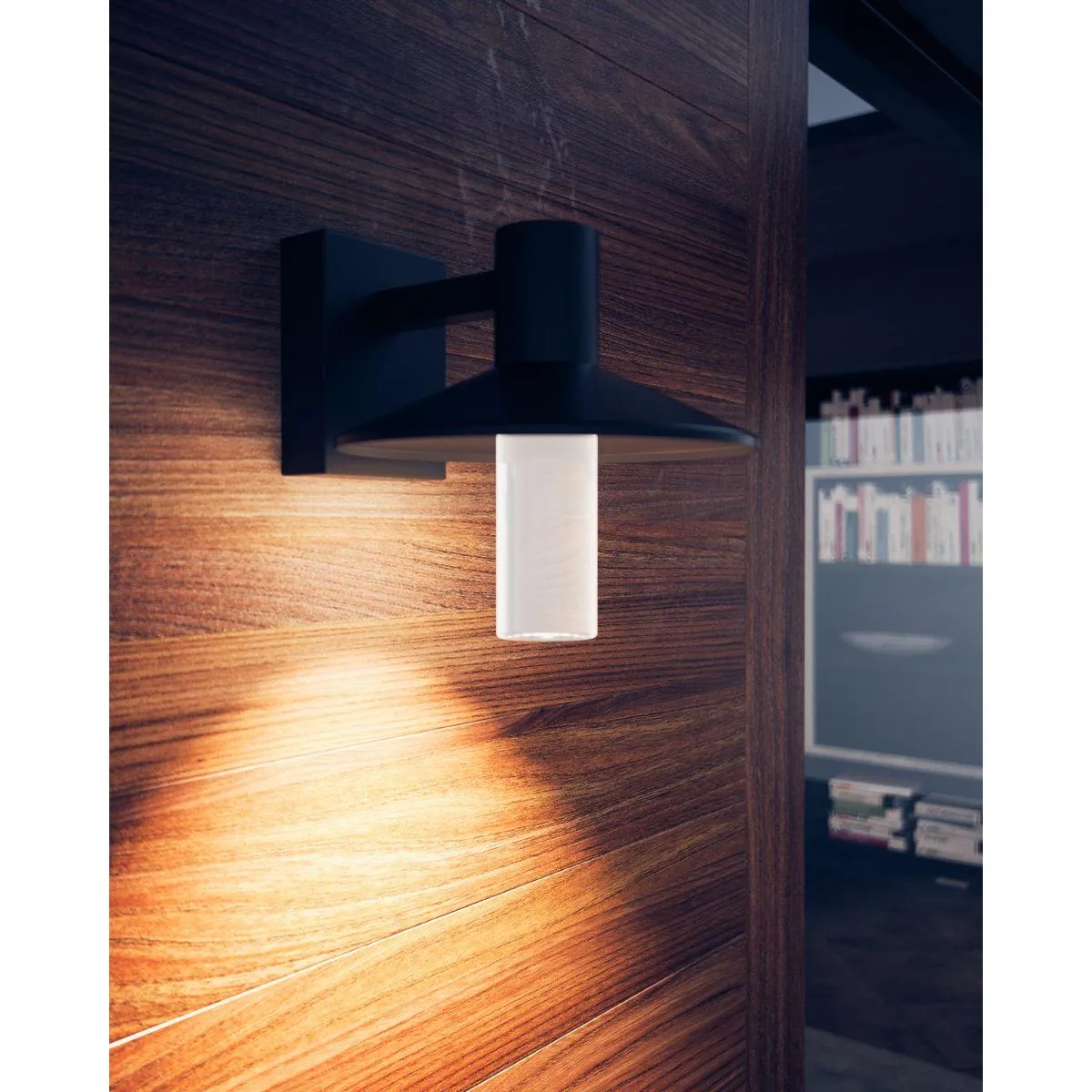 Ash 8 In. LED Hi-Output Outdoor Wall Sconce 1189 Lumens 3000K Gray Finish Clear Cylinder