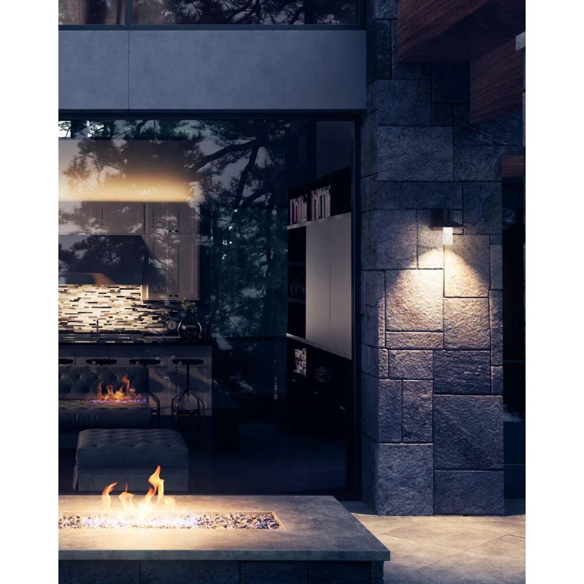 Ash 8 In. LED Hi-Output Outdoor Wall Sconce 1189 Lumens 3000K Gray Finish Clear Cylinder
