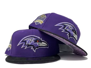 BALTIMORE RAVENS 20TH ANNIVERSARY "THURSDAY NIGHT FOOTBALL PAISLEY BRIM" COLLECTION" LIGHT PURPLE PAISLEY BRIM NEW ERA FITTED HAT
