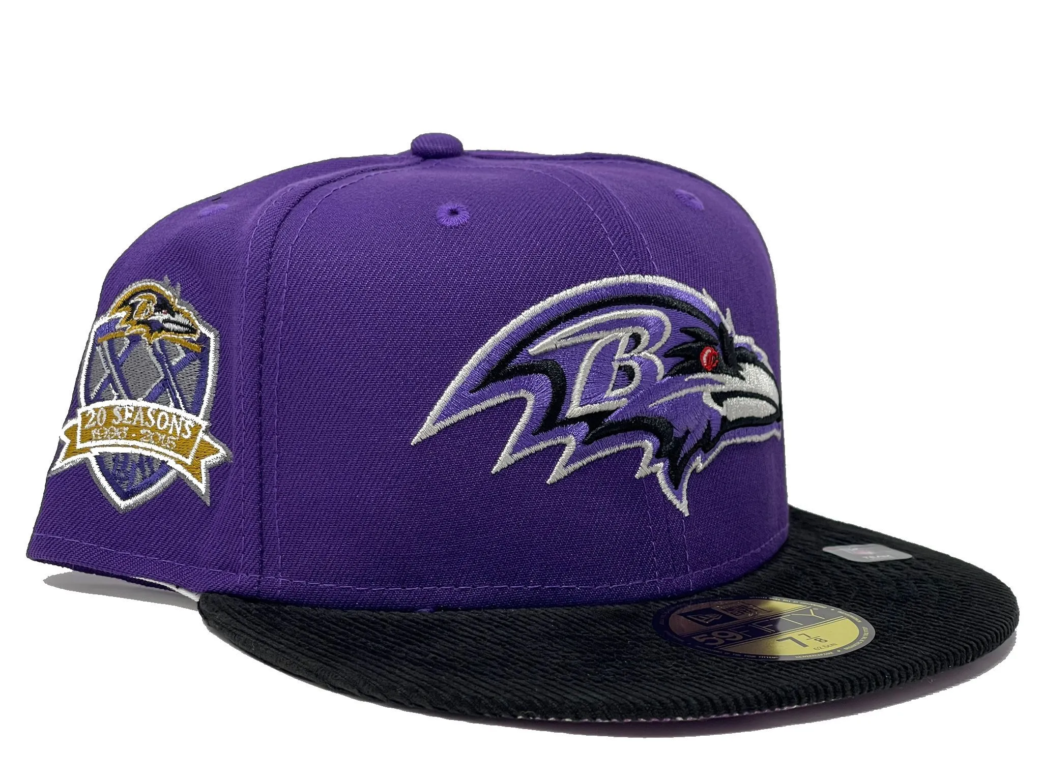BALTIMORE RAVENS 20TH ANNIVERSARY "THURSDAY NIGHT FOOTBALL PAISLEY BRIM" COLLECTION" LIGHT PURPLE PAISLEY BRIM NEW ERA FITTED HAT