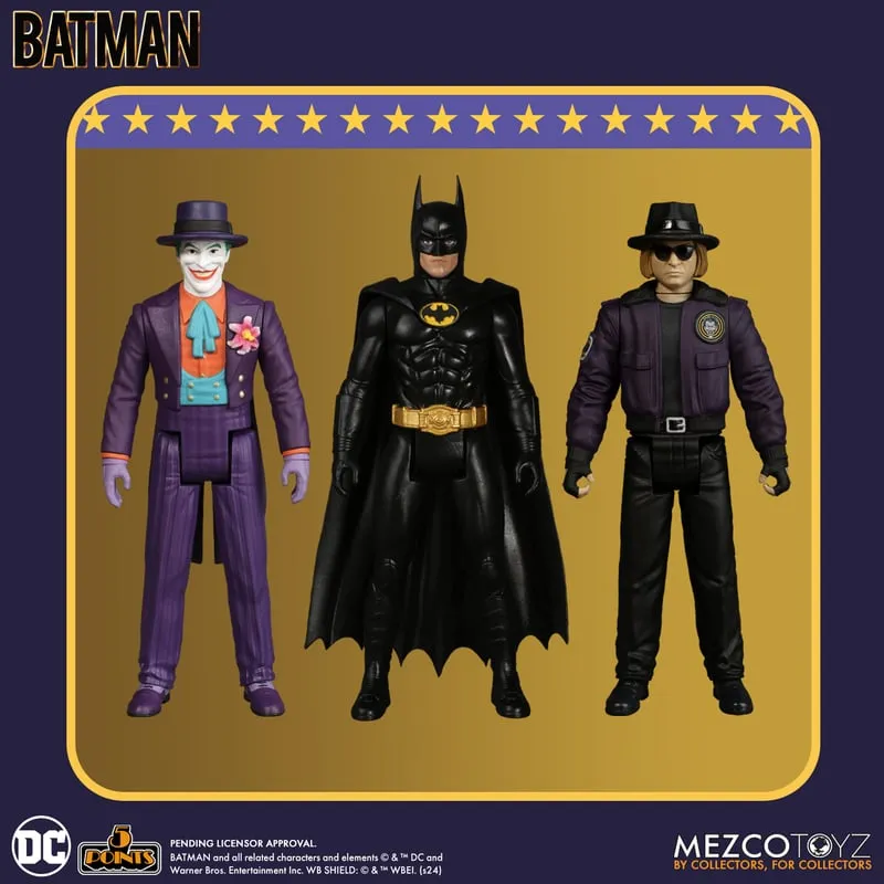 Batman (1989) Deluxe Set 5 Points Action Figures (Set of 3) - Mezco