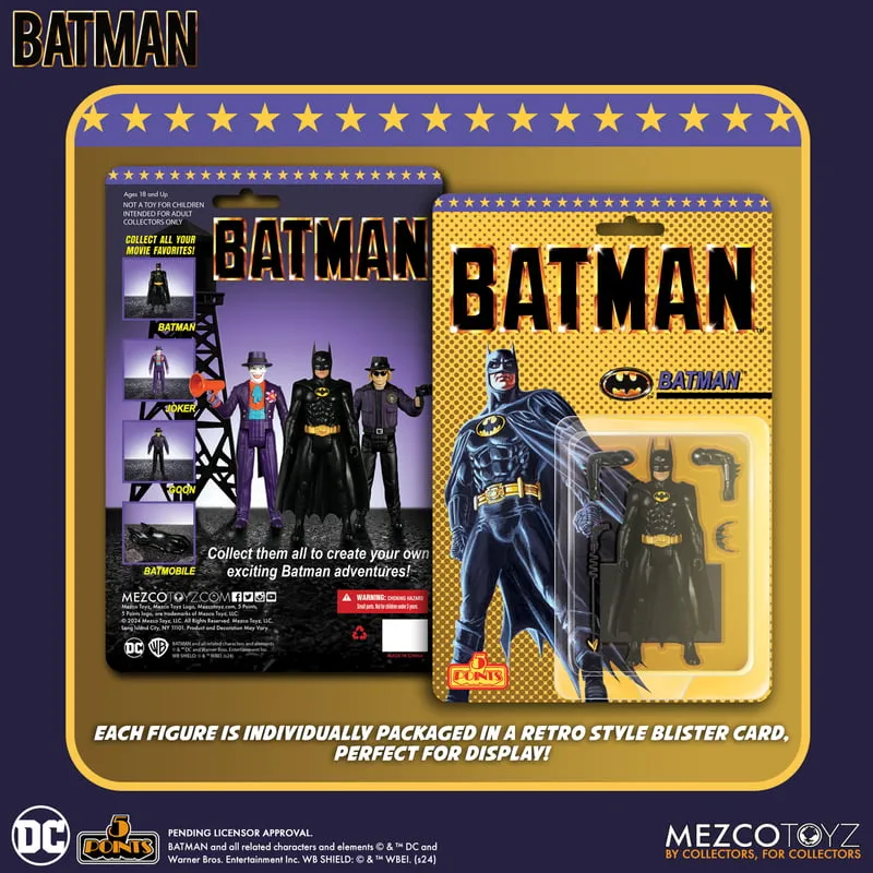Batman (1989) Deluxe Set 5 Points Action Figures (Set of 3) - Mezco