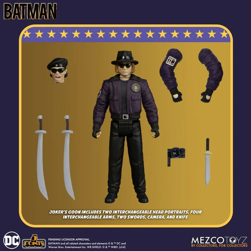 Batman (1989) Deluxe Set 5 Points Action Figures (Set of 3) - Mezco