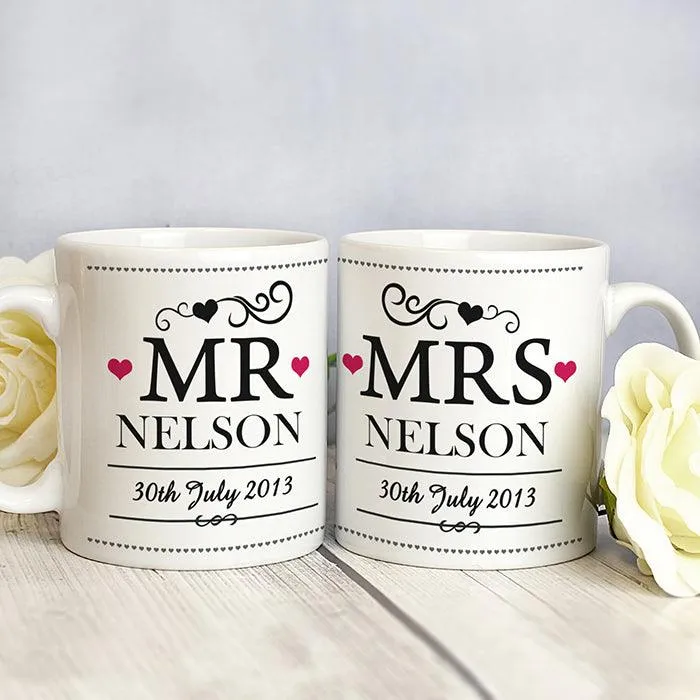 Blissful Wedding Hamper with Personalised Mr and Mrs Mugs