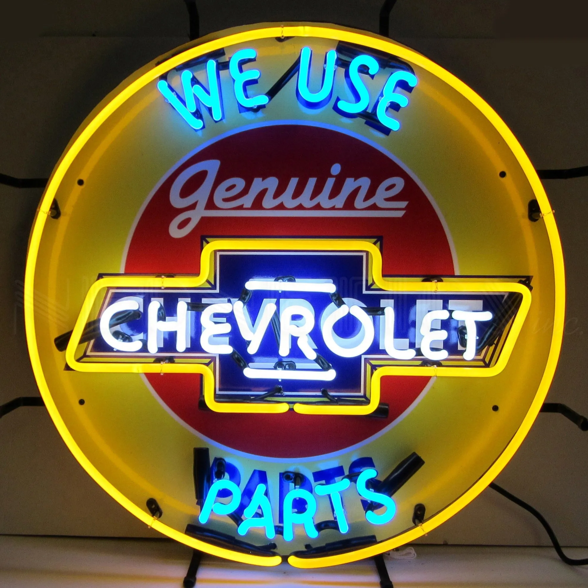 CHEVROLET PARTS NEON SIGN WITH BACKING