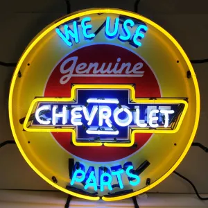 CHEVROLET PARTS NEON SIGN WITH BACKING