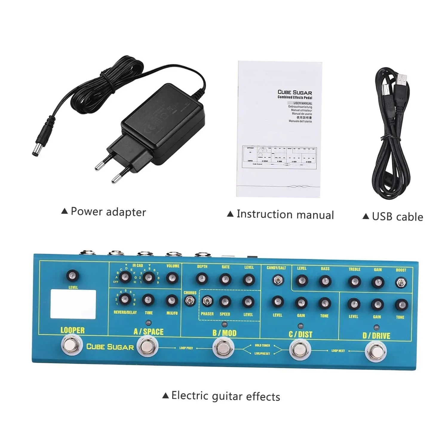 CUBE SUGAR Guitar Effect Pedals Distortion Overdrive Chorus Fuzz Flanger Delay Reverb Effects Pedal Guitar Accessories