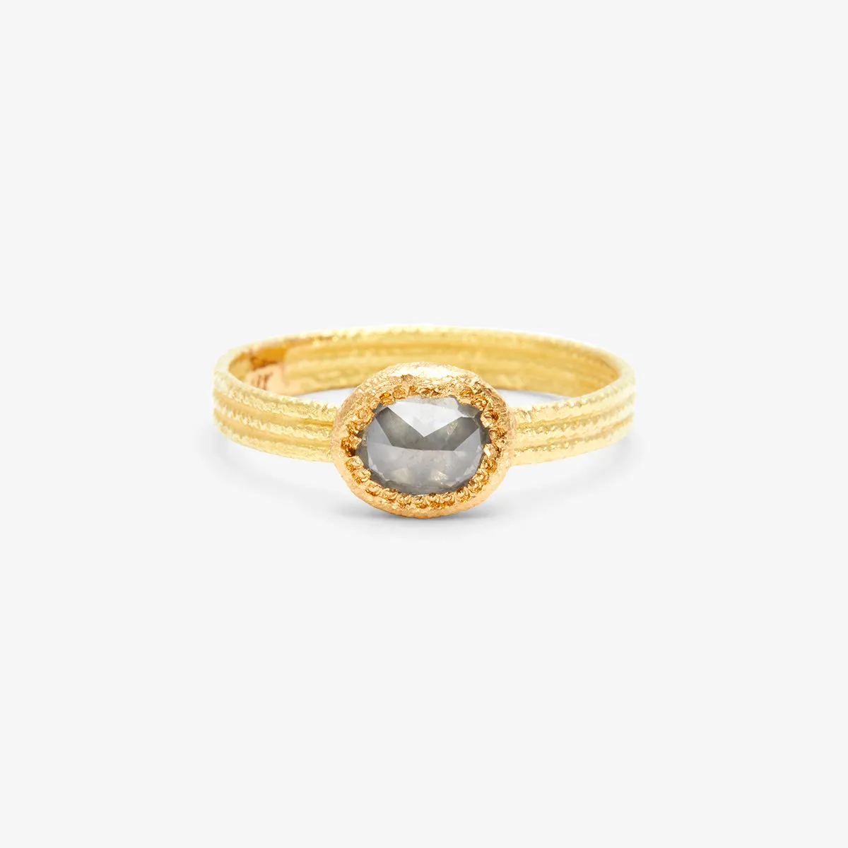 DR95-OOAK | 0.78 Carat One-of-a-Kind Rose Cut Grey Diamond Ring