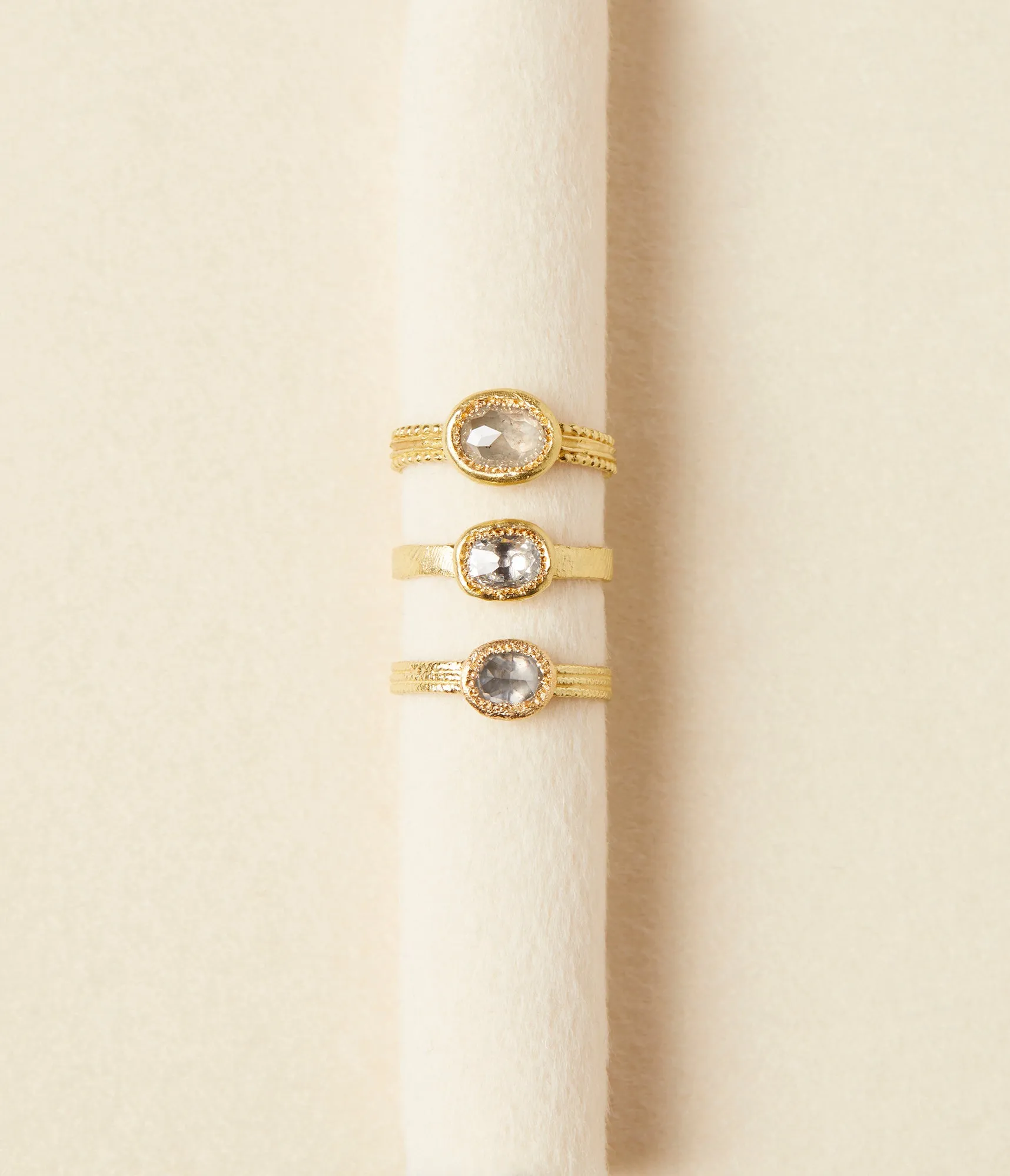 DR95-OOAK | 0.78 Carat One-of-a-Kind Rose Cut Grey Diamond Ring
