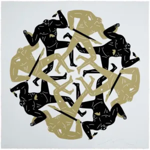 Eclipse- White Serigraph Print by Cleon Peterson