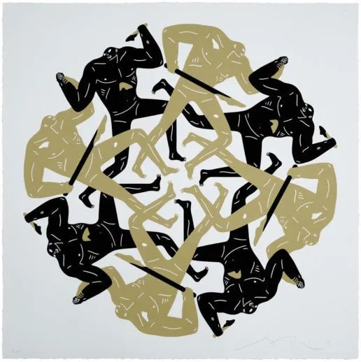 Eclipse- White Serigraph Print by Cleon Peterson