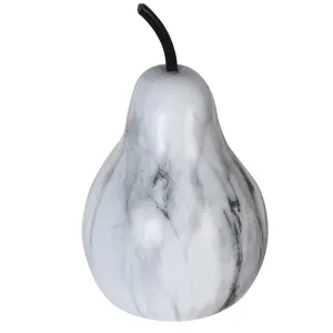 Eden Resin Pear with Black and White Marble Effect