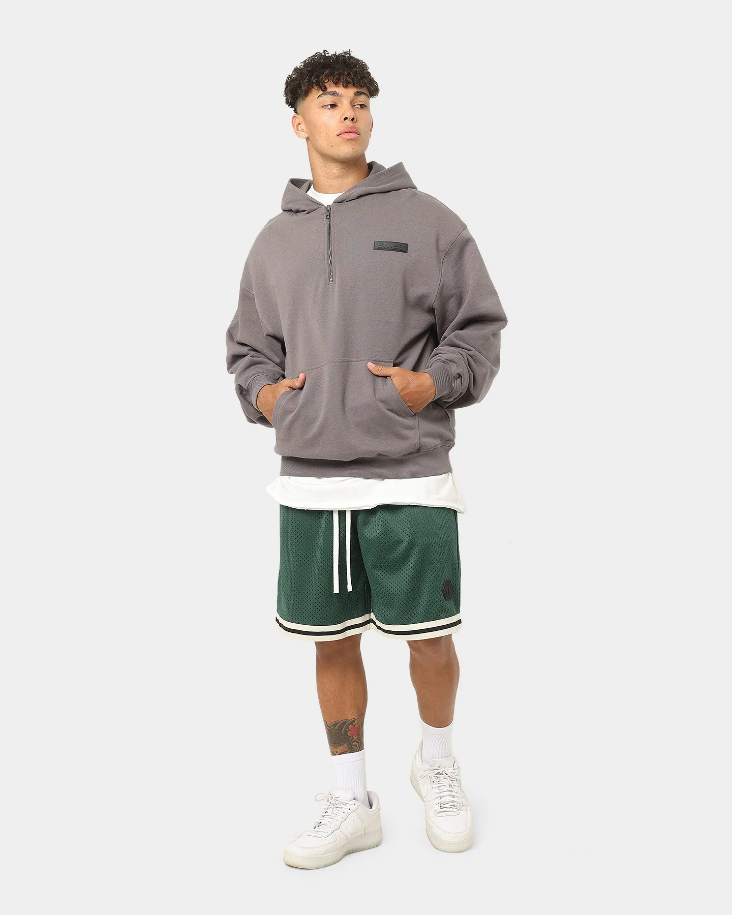 EN ES Origins Quarter Zip Hoodie Vintage Charcoal