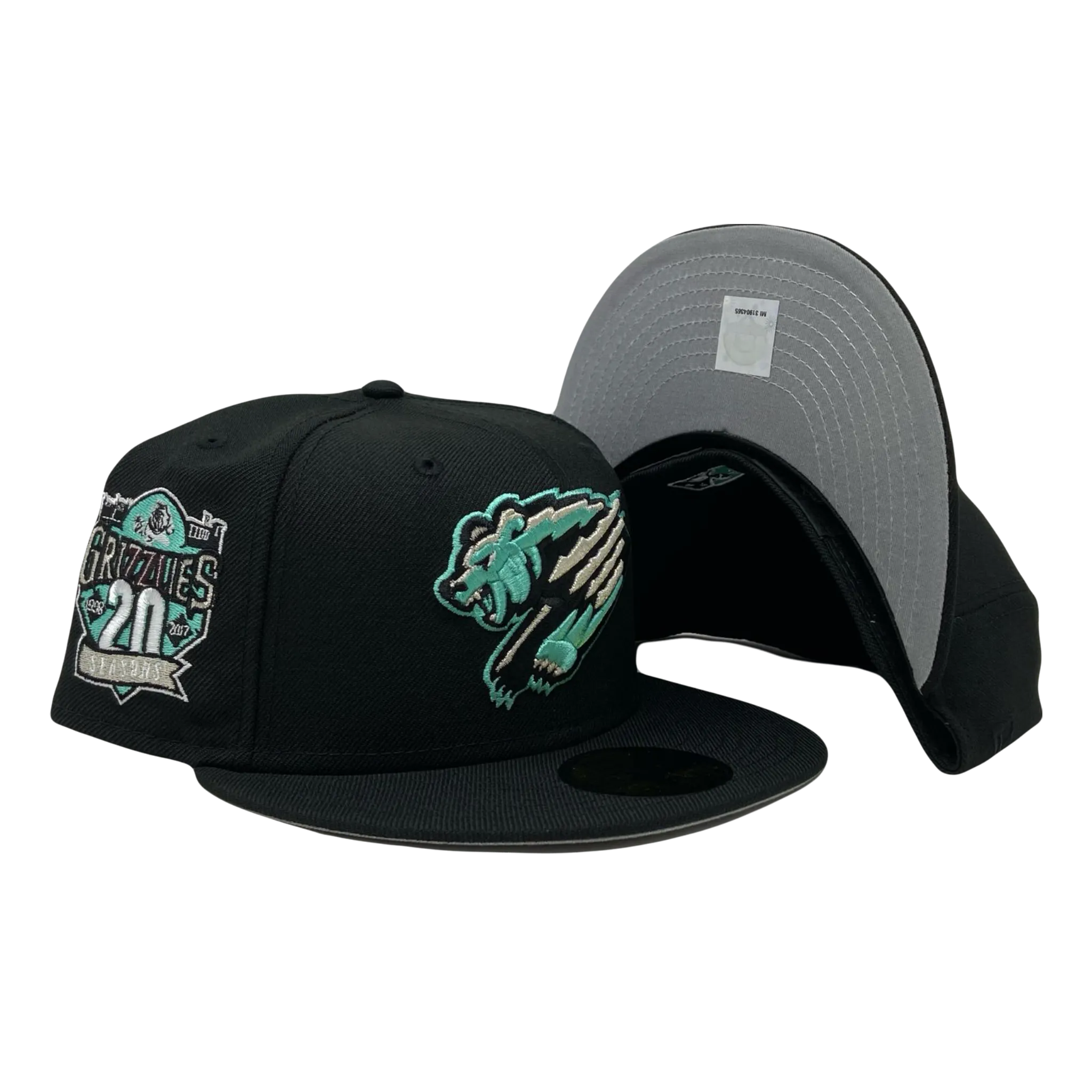 Fresno Grizzlies 20th Anniversary Gray Brim Minor League New Era Fitted Hat