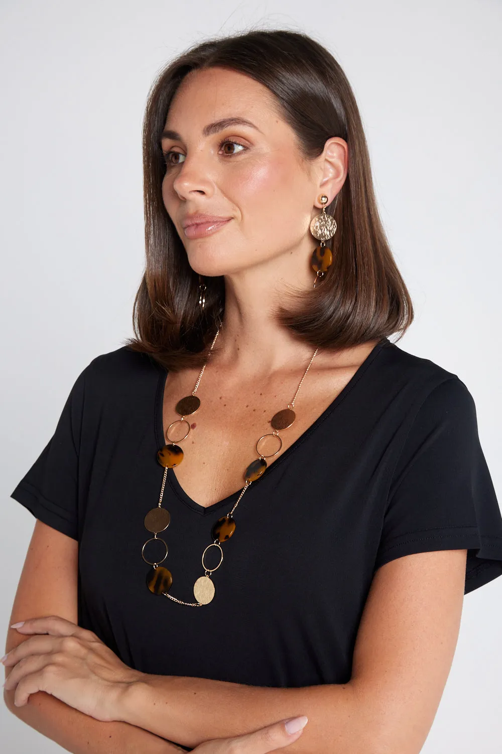 Giselle Necklace - Gold/Tortoiseshell