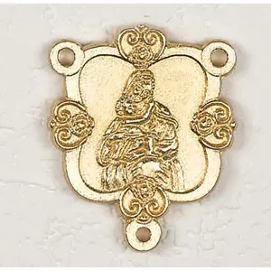 Gold Tone Floral Mary and Child Center - Pack of 25