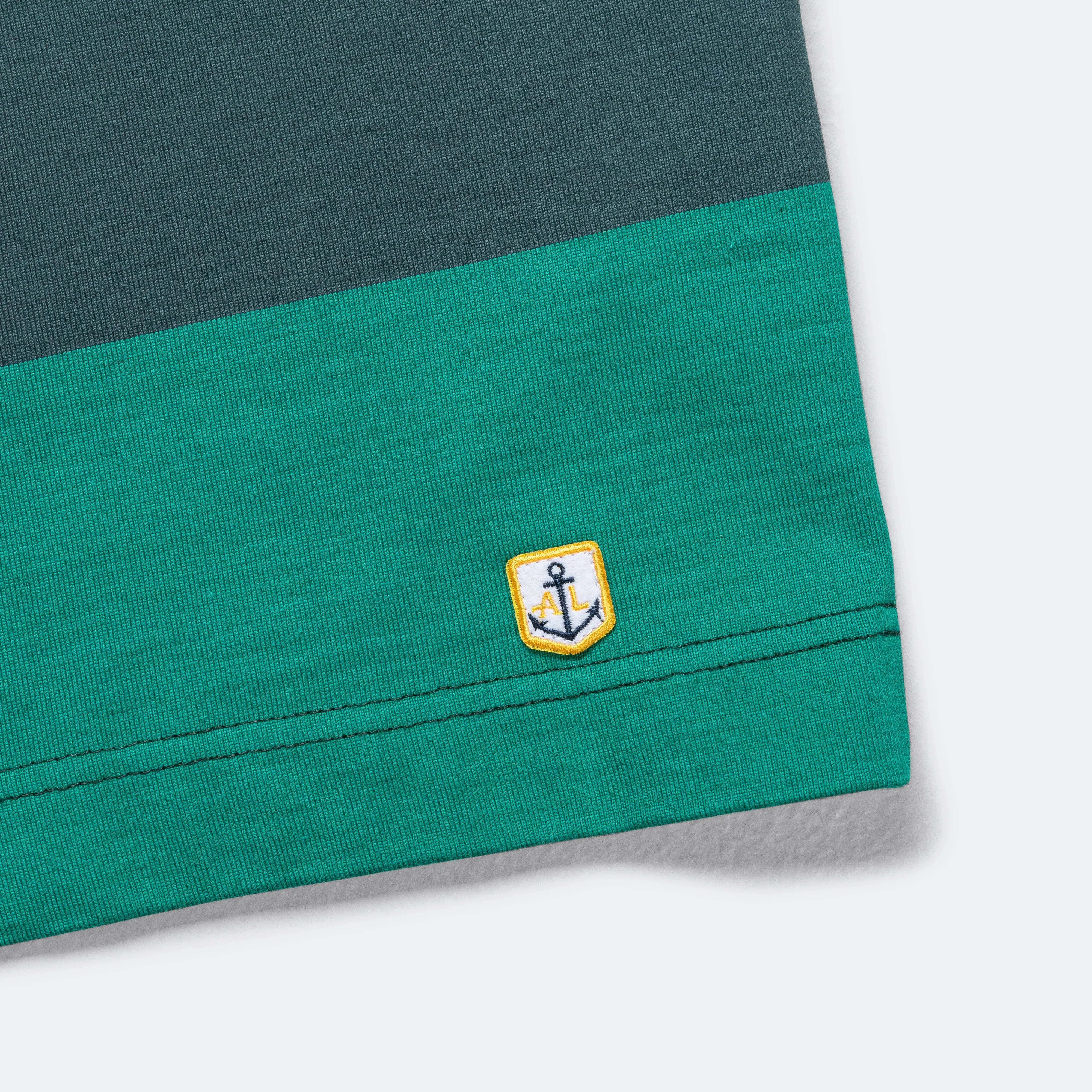 Heritage Pocket Stripe T-Shirt - Dark Storm/Aquagreen