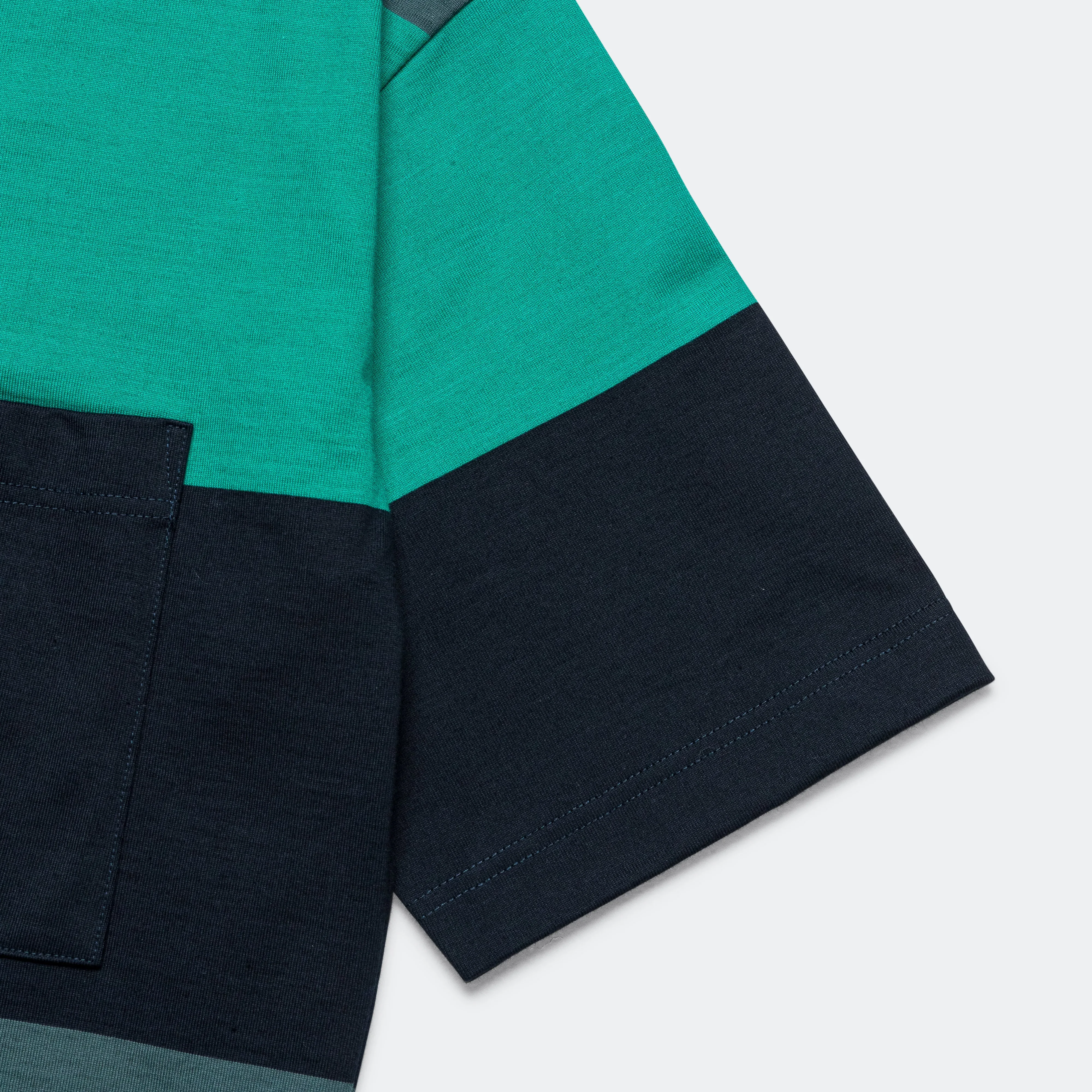 Heritage Pocket Stripe T-Shirt - Dark Storm/Aquagreen