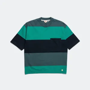 Heritage Pocket Stripe T-Shirt - Dark Storm/Aquagreen