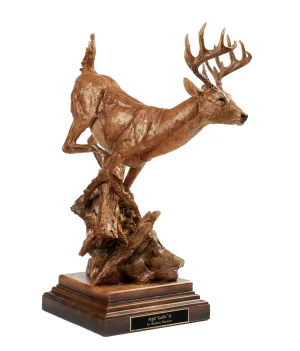 High Tailin' It Full Whitetail Deer - Sculpture