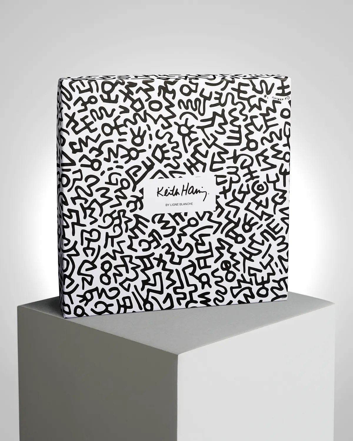 Keith Haring PORCELAIN and platinum PLATE "Red on White"