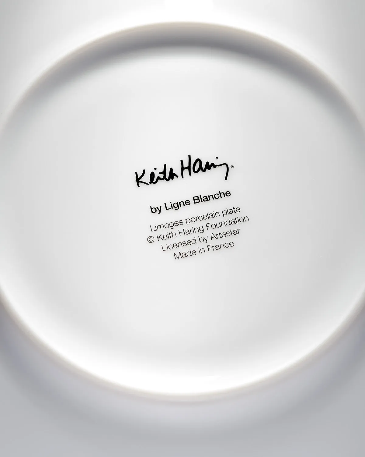 Keith Haring PORCELAIN and platinum PLATE "Red on White"