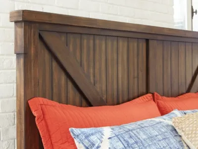 Lakeleigh Califorina King Panel Bed with Upholstered Bench with Mirrored Dresser, Chest and Nightstand