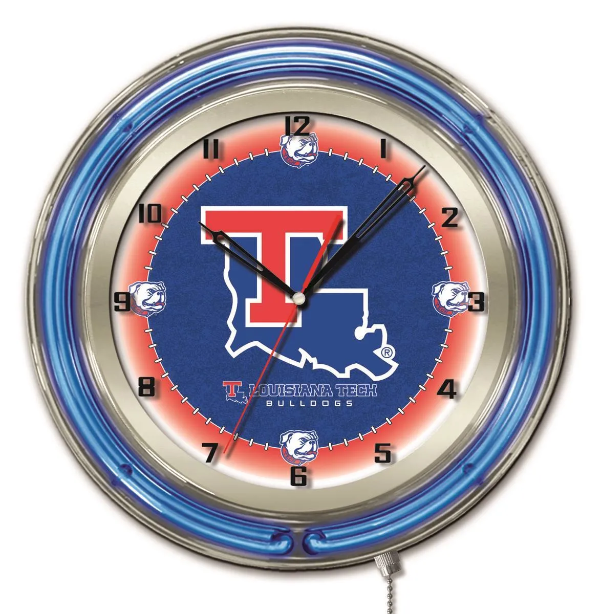 Louisiana Tech Bulldogs HBS Neon Blue College Battery Powered Wall Clock (19")