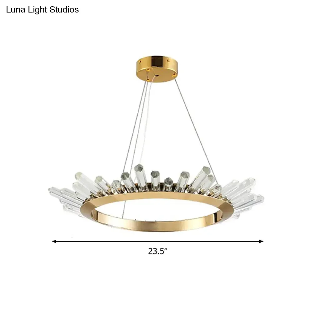 Modern Gold Metal LED Pendant Chandelier for Bedroom - 16"/21.5"/31.5" Wide