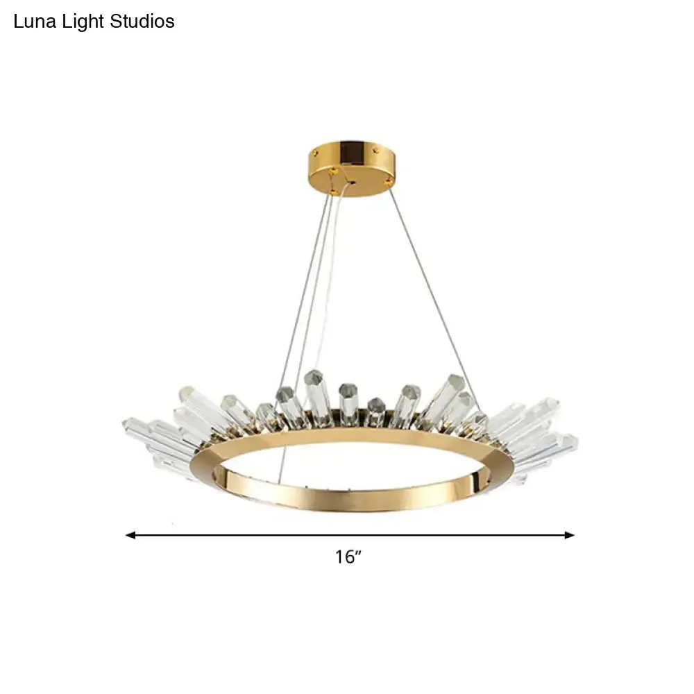 Modern Gold Metal LED Pendant Chandelier for Bedroom - 16"/21.5"/31.5" Wide