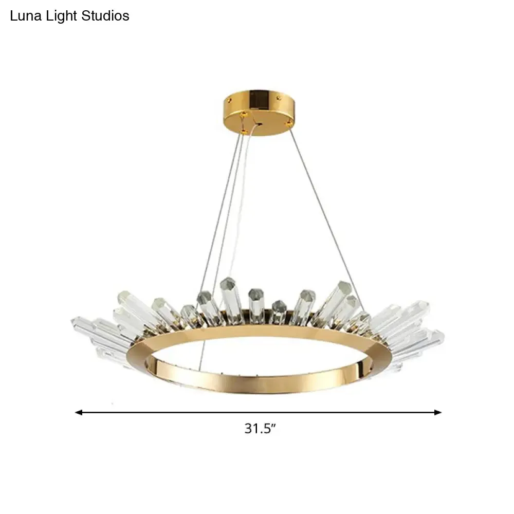 Modern Gold Metal LED Pendant Chandelier for Bedroom - 16"/21.5"/31.5" Wide