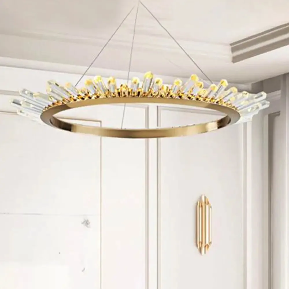Modern Gold Metal LED Pendant Chandelier for Bedroom - 16"/21.5"/31.5" Wide
