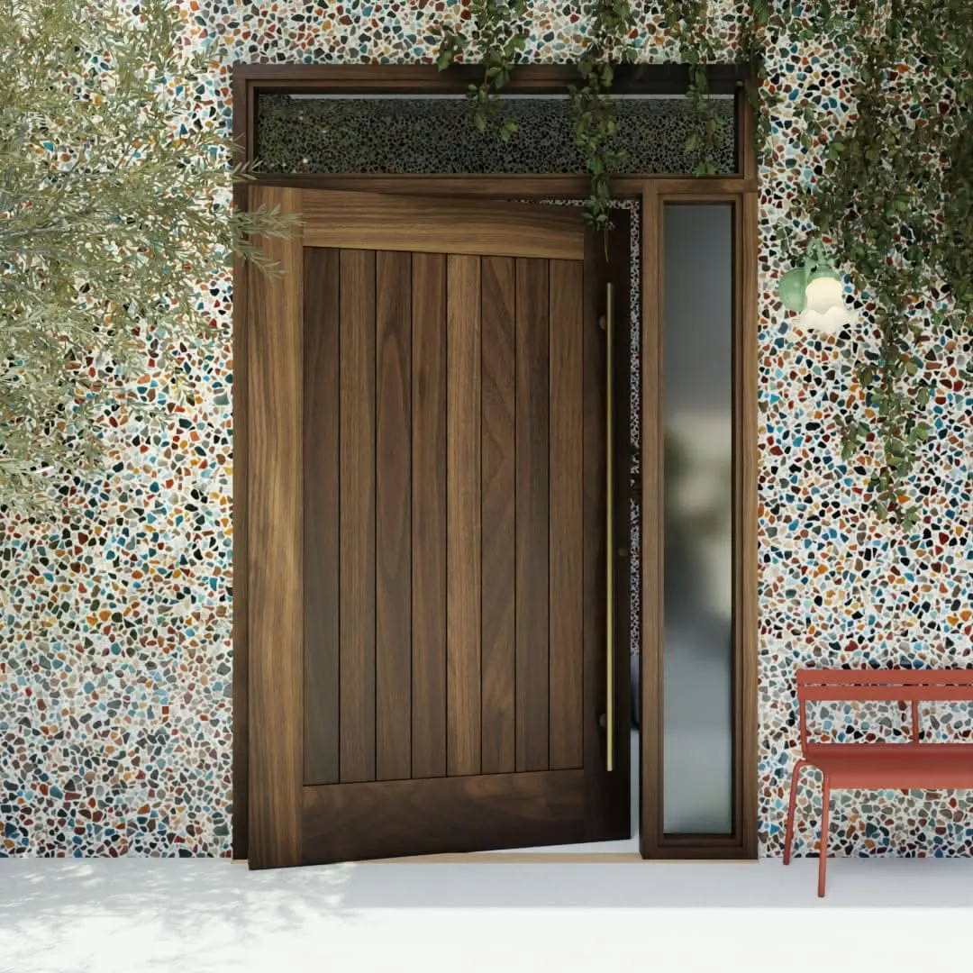 Monterey Single Panel Tongue and Groove  Pivot Door