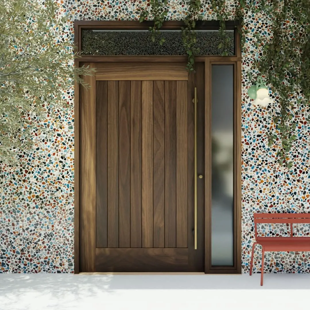 Monterey Single Panel Tongue and Groove  Pivot Door