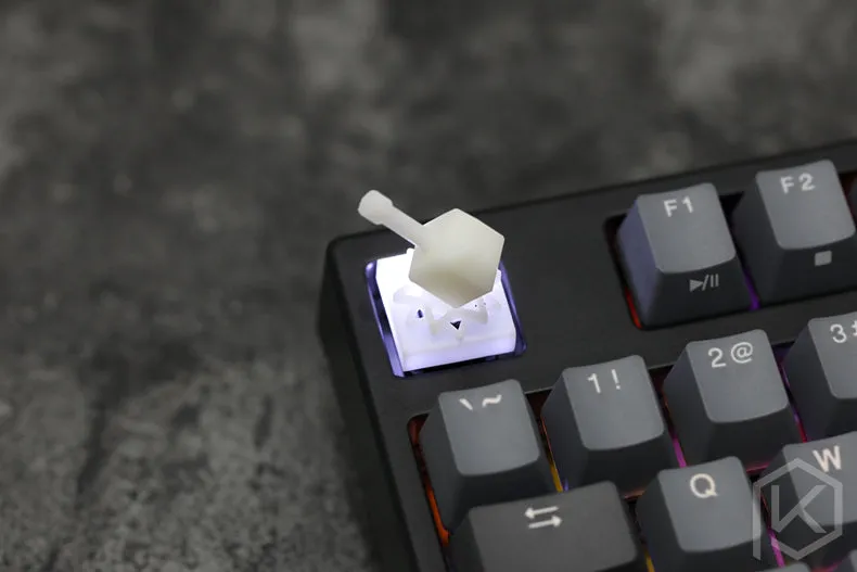 Novelty Shine Through Keycaps 3d printed print printing pla thor hammer custom mechanical keyboards light Cherry MX compatible