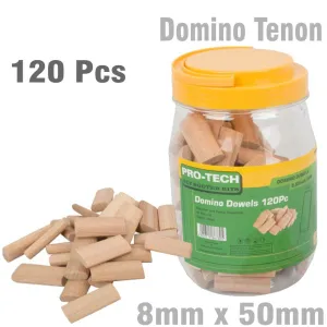 PRO-TECH DOMINO TENON 8X50MM 120PC JAR BEECH WOOD PTD0850