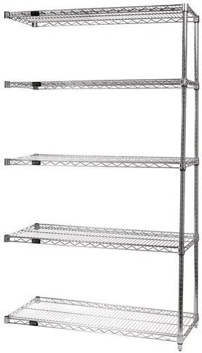 Quantum Foodservice AD63-1424C-5 Chrome Wire Shelving Add-On Kit - 24"W x 14"D x 63"H